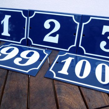French Enamel House Numbers 1-100
