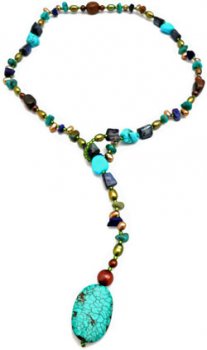 Lotus Feet - Turquoise Howlite Lariat