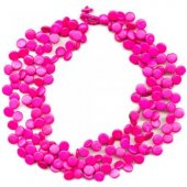 3 Strand Cascade Necklace - Fuchsia