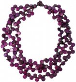 3 Strand Cascade Necklace - Purple