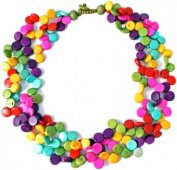 3 Strand Cascade Necklace - Rainbow