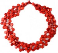 3 Strand Cascade Necklace - Red