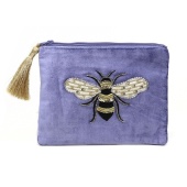 Velvet Embroidered Bee Purse