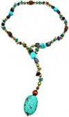 Lotus Feet - Turquoise Howlite Lariat