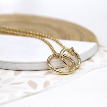 Gold Plated Double Hoop Necklace