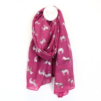 Magenta Zebra Scarf