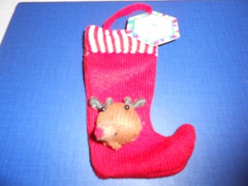 Reindeer mini stocking hanging decoration