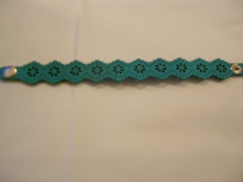 Turquoise Leather Cut -Out Design Bracelet.