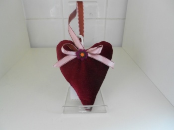 Velvet Heart Hanging Lavender Bag