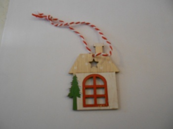 Christmas Wooden House Tree Decoration