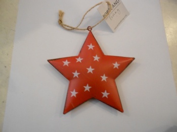 Christmas Red Metal Star Tree Decoration