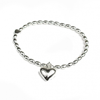 Silver plated heart bracelet