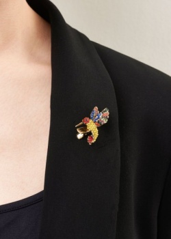 Rosie Fox rainbow hummingbird brooch