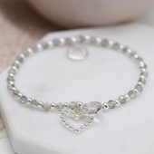 Beaded Bracelet with Heart Charm