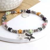 Grey Mix Star Bracelet