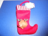 Reindeer mini stocking hanging decoration