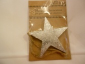 Silver Star wooden hanging decoration