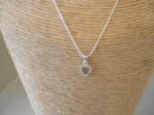 Sterling Silver Crystal Heart Necklace