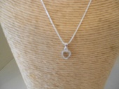 Sterling Silver Crystal Heart Necklace