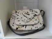 Leather And Animal Print Saddle Style Bag