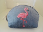 Velvet Flamingo D shaped Purse