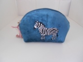 Velvet D Shaped Zebra Purse