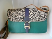 Leather And Animal Print Satchel Bag