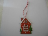 Christmas Wooden House Tree Decoration