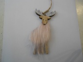 Pink Faux Fur Hanging reindeer
