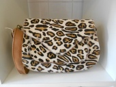 Leather And Animal Print Saddle Style Bag