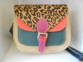 Leather Animal print Saddle Bag