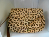 Leather Animal Print Saddle Bag