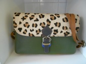 Leather  And Animal Print Satchel Bag