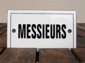 French enamel door sign - Messieurs