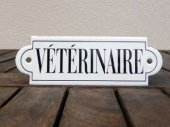 French enamel sign - Veterinaire
