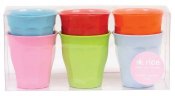 Set of 6 Small Melamine Cups - Assorted Colours
